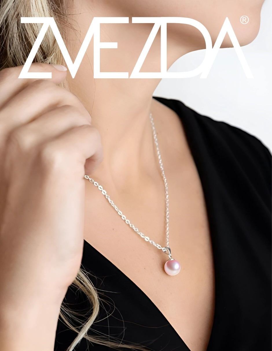 Collar de Mujer con Dije Perlas de Cristal Swarovski, Plata 925