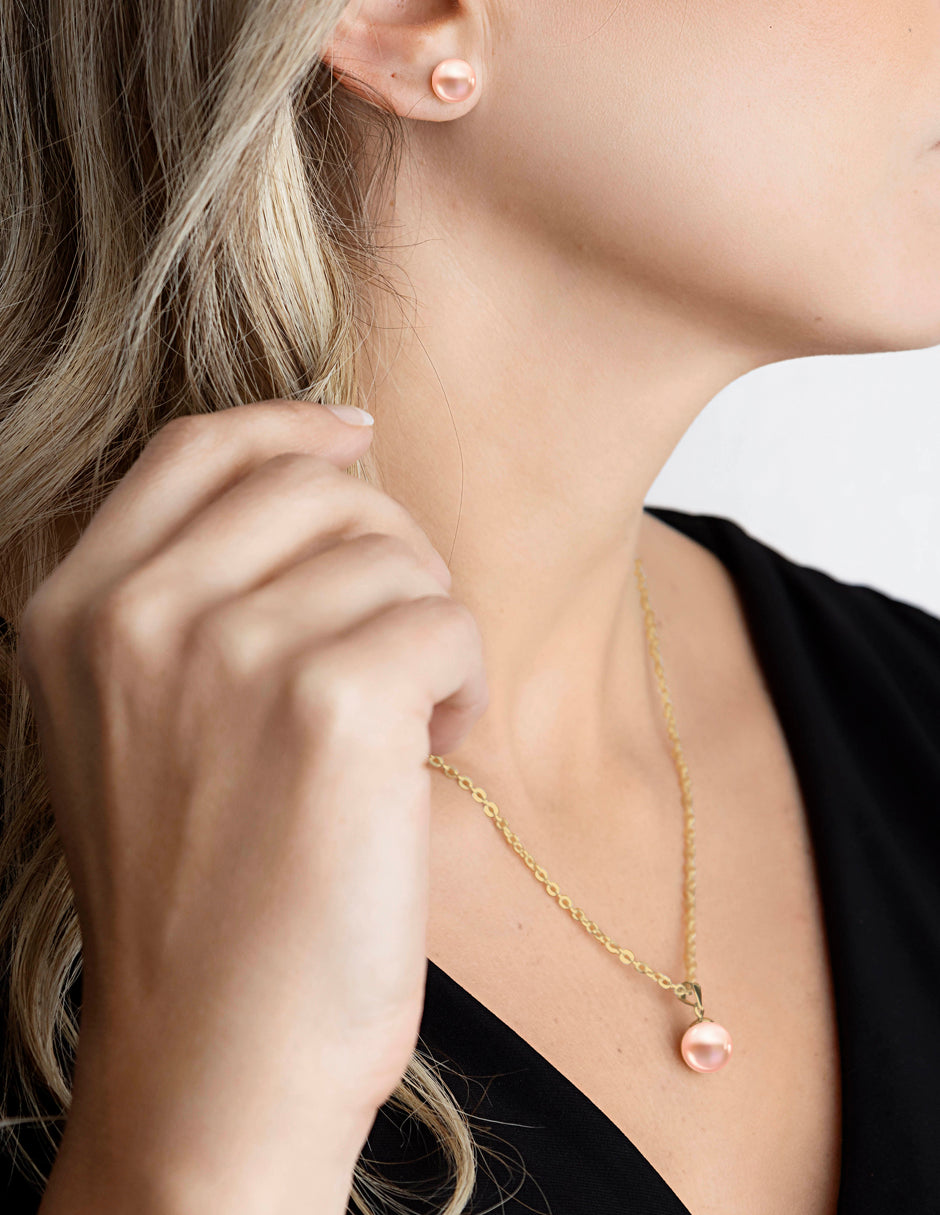 Collar de Mujer con Dije Perlas de Cristal Chapa de oro 18K Zvezda