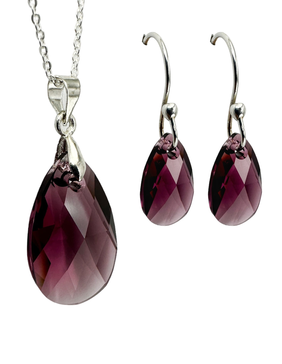 Collar y Aretes de Mujer Plata .925 Leaves