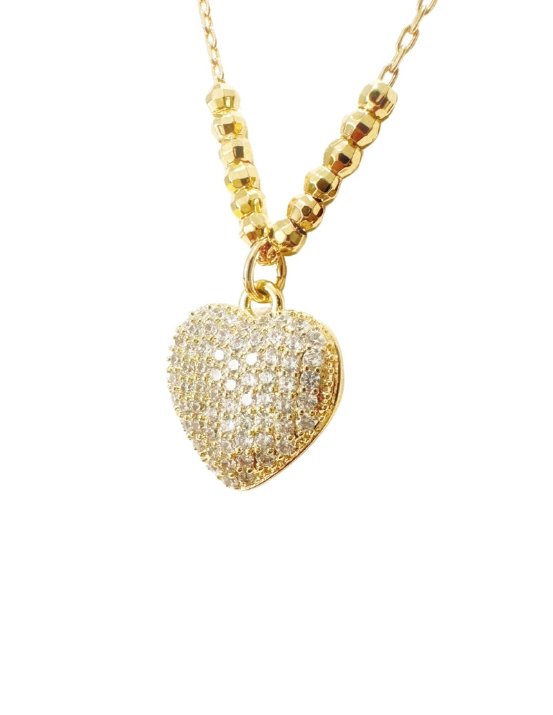 Collar de Mujer Chapa de oro 18K Corazón - puesta