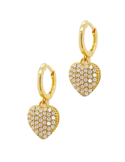 Collar y aretes de mujer Chapa de oro 18K Corazón y Circonias