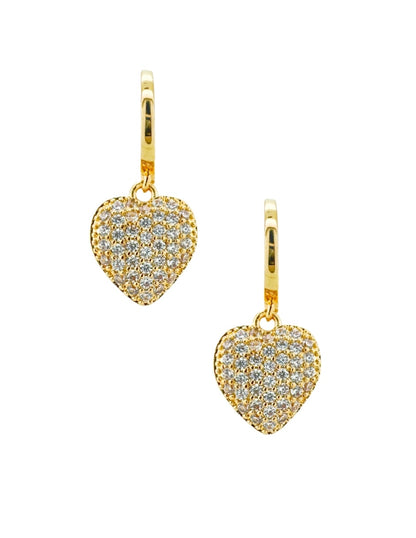 Collar y aretes de mujer Chapa de oro 18K Corazón y Circonias