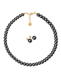 Collar y Aretes de Mujer, Perlas de cristal, Chapa de Oro 18k Zvezda