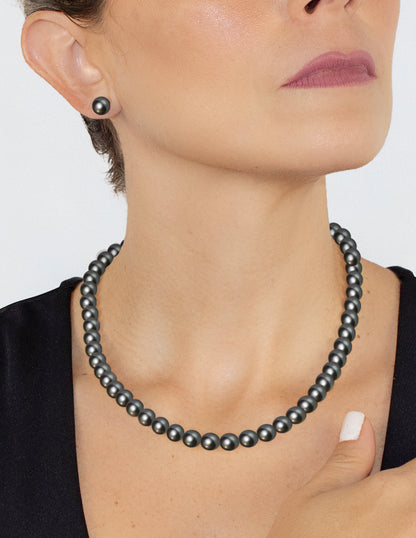 Collar de Mujer Perlas de Cristal Chapa de oro 18K