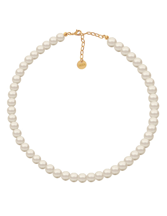 Collar de Mujer Perlas de Cristal Chapa de oro 18K
