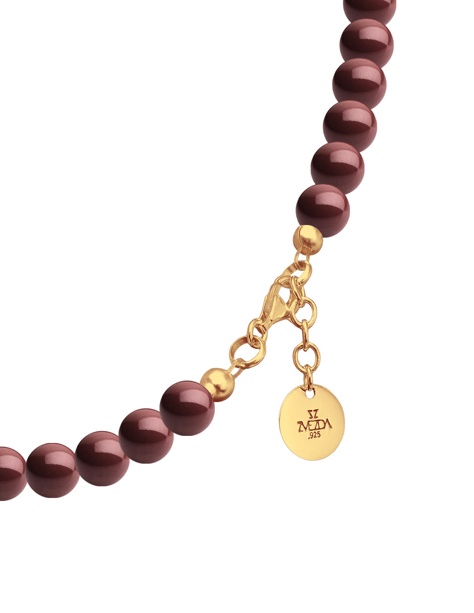 Pulsera de Mujer Perlas de cristal Swarovski Chapa Oro 18k