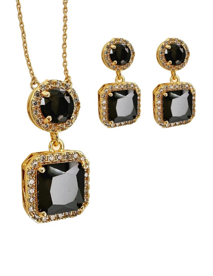 Collar y Aretes de Mujer Chapa de oro 18K Princesa