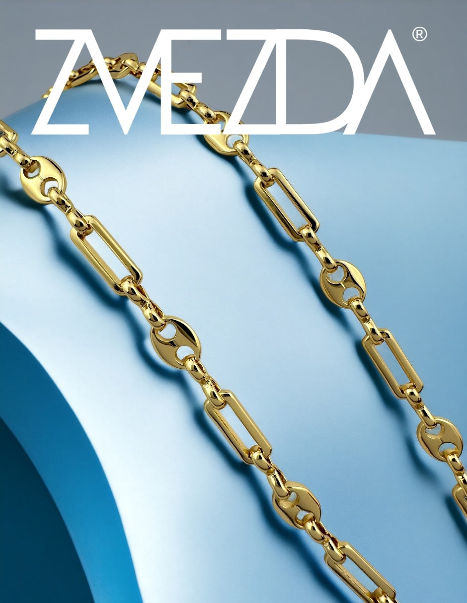 Collar y Pulsera de Mujer Chapa de oro 18K