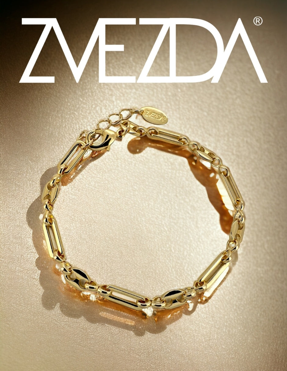 Collar y Pulsera de Mujer Chapa de oro 18K