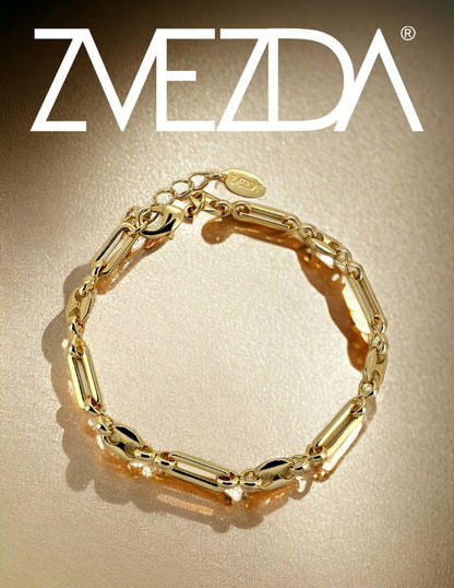 Collar y Pulsera de Mujer Chapa de oro 18K