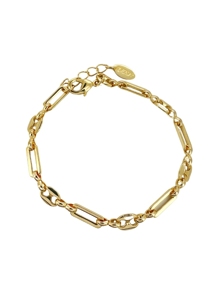 Collar y Pulsera de Mujer Chapa de oro 18K