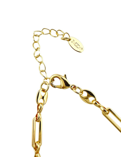 Collar y Pulsera de Mujer Chapa de oro 18K