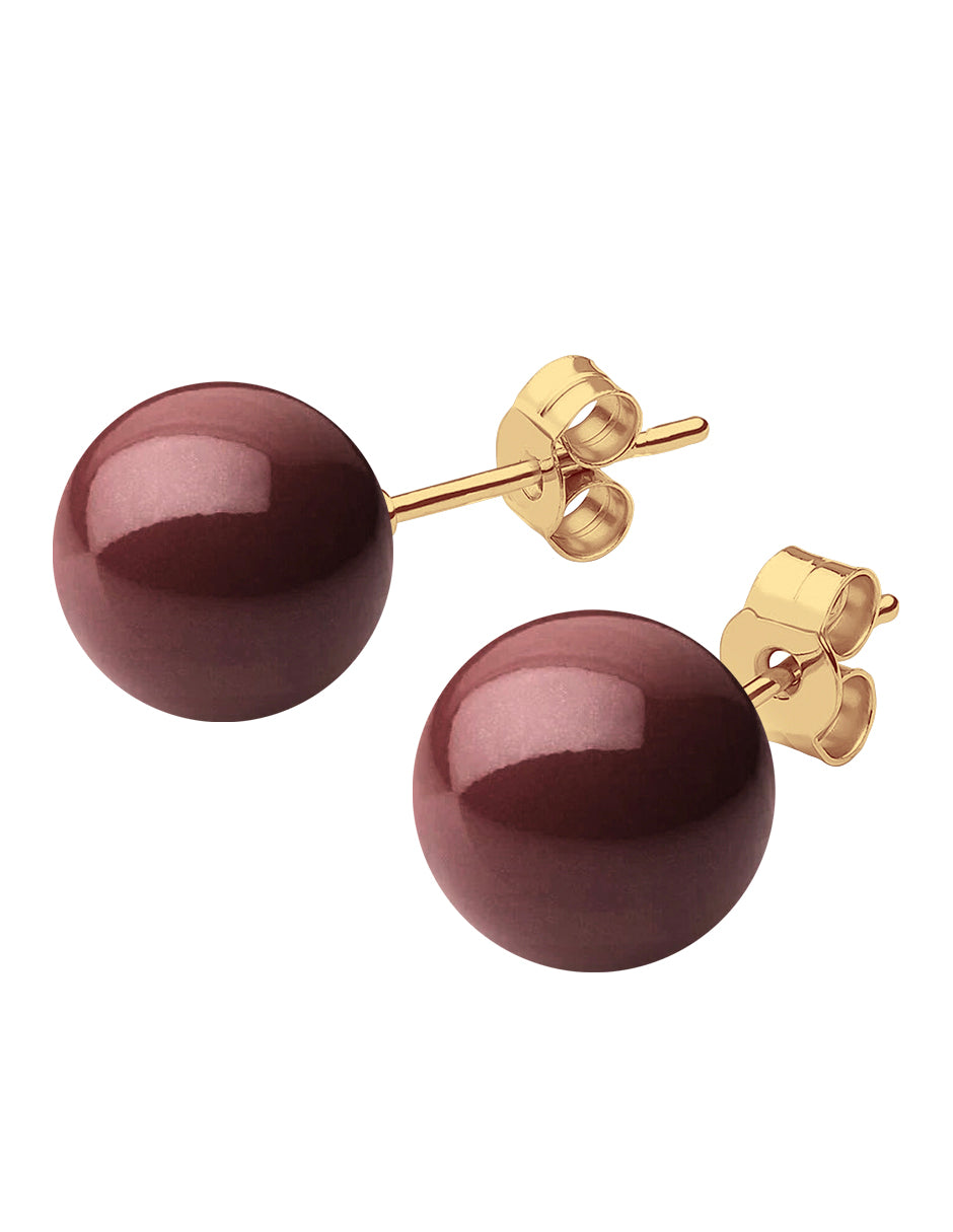 Collar y Aretes de Mujer, Chapa de Oro 18k, Perlas de Cristal Swarovski