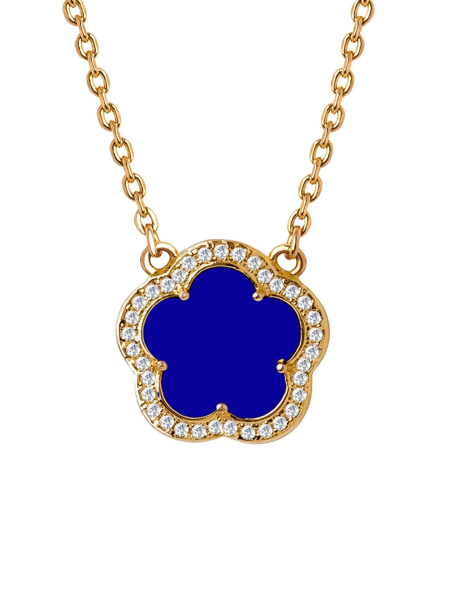 Collar y Aretes de Mujer Chapa de Oro 18K Trébol