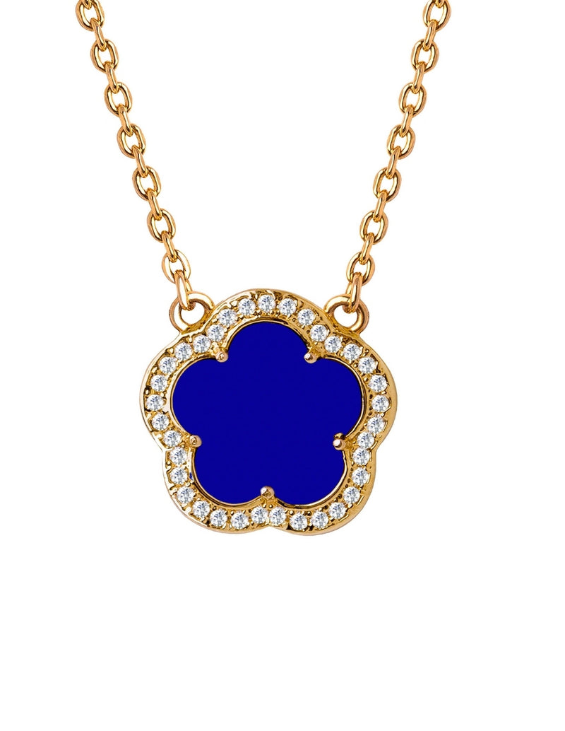 Collar y Aretes de Mujer Chapa de Oro 18K Trébol - detalle