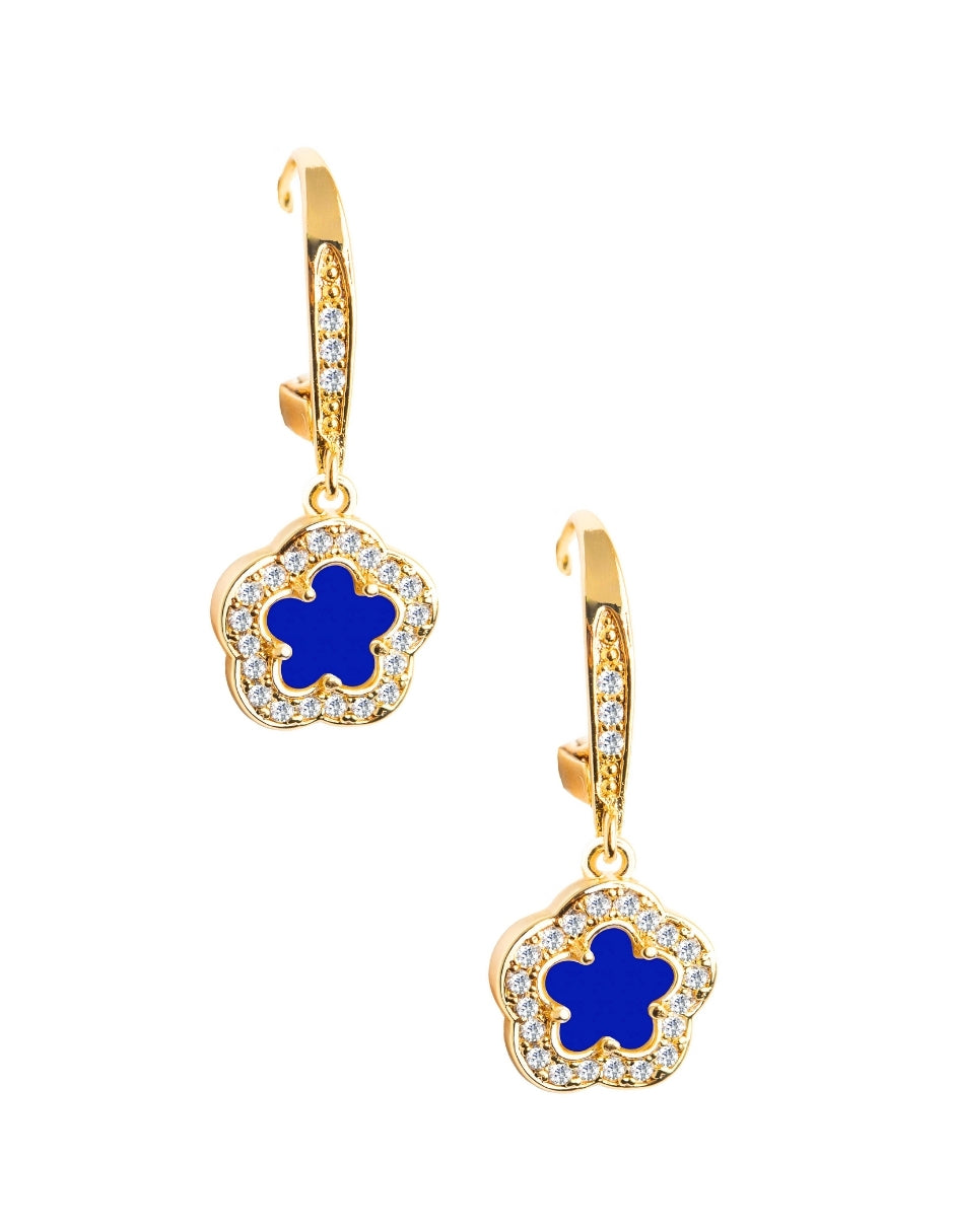 Collar y Aretes de Mujer Chapa de Oro 18K Trébol