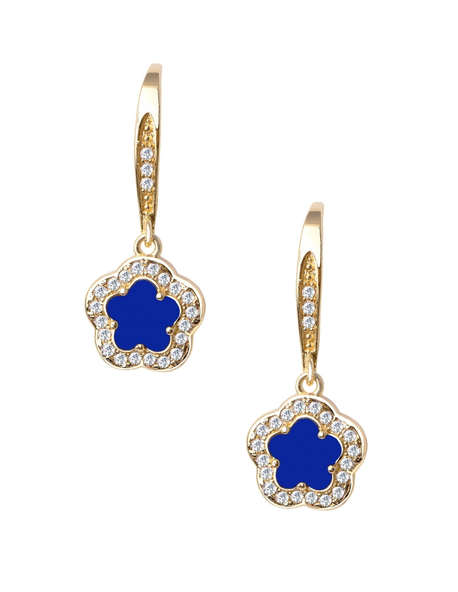 Collar y Aretes de Mujer Chapa de Oro 18K Trébol