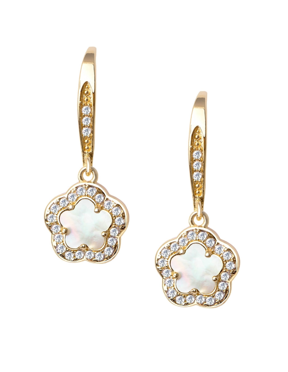 Collar y Aretes de Mujer Chapa de Oro 18K Trébol