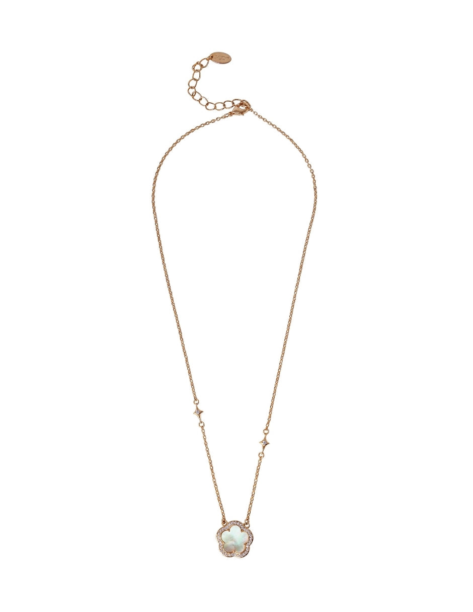 Collar y Aretes de Mujer Chapa de Oro 18K Trébol