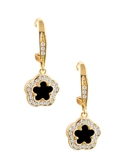 Collar y Aretes de Mujer Chapa de Oro 18K Trébol