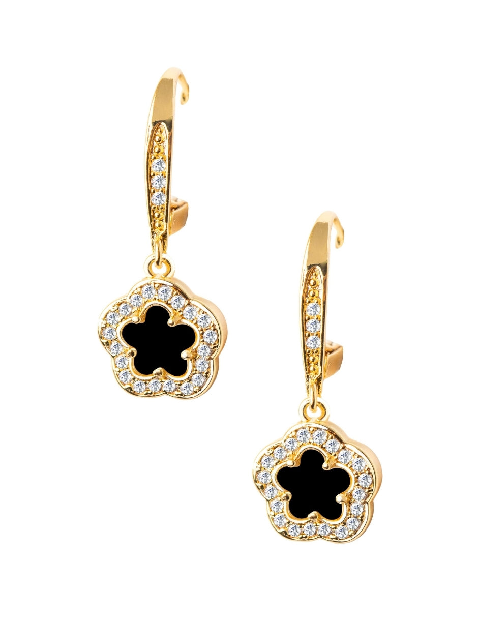 Collar y Aretes de Mujer Chapa de Oro 18K Trébol