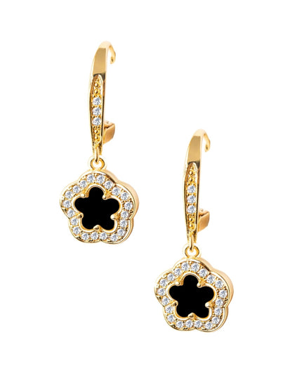 Collar y Aretes de Mujer Chapa de Oro 18K Trébol