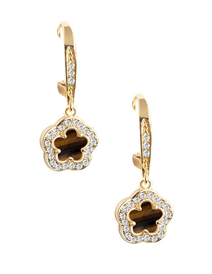 Collar y Aretes de Mujer Chapa de Oro 18K Trébol