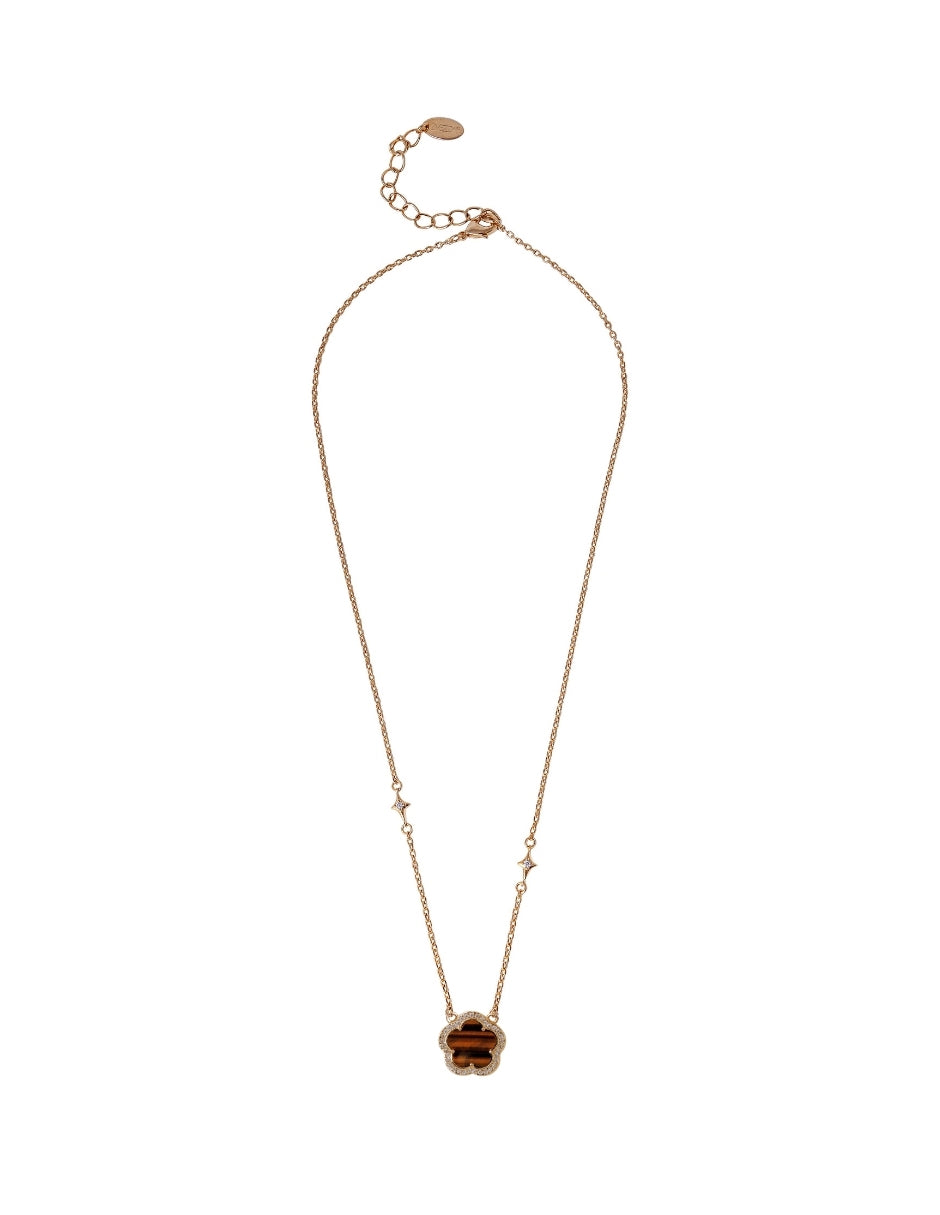 Collar y Aretes de Mujer Chapa de Oro 18K Trébol