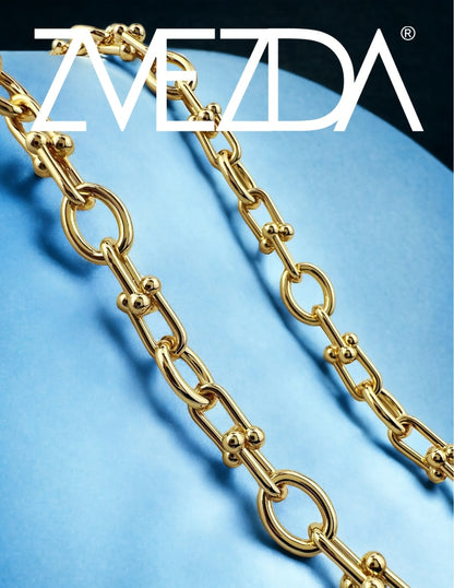 Collar y Pulsera de Mujer Chapa de oro 18K Eslabones