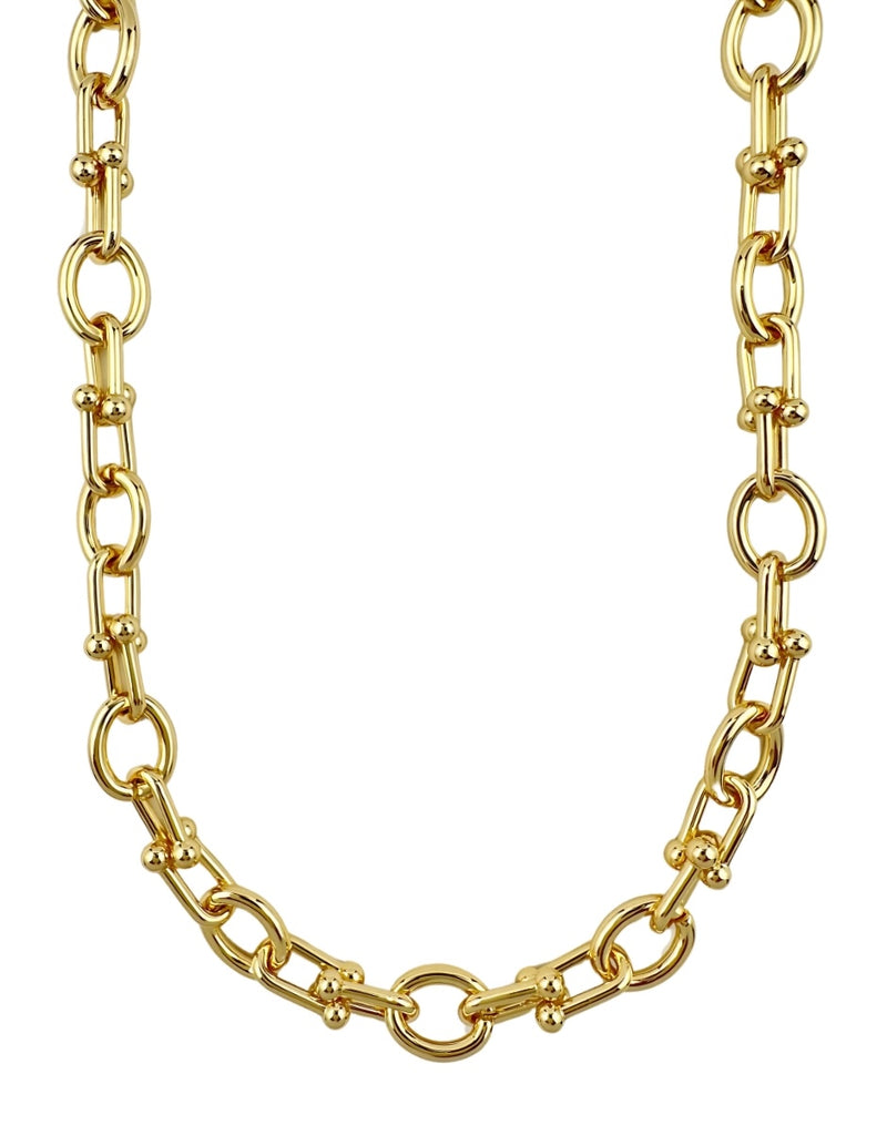 Collar y Pulsera de Mujer Chapa de oro 18K Eslabones - detalle
