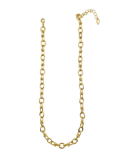 Collar y Pulsera de Mujer Chapa de oro 18K Eslabones