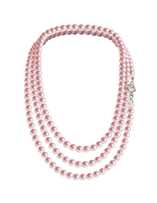 Collar de Mujer Plata .925 Perlas de Cristal Triple Zvezda