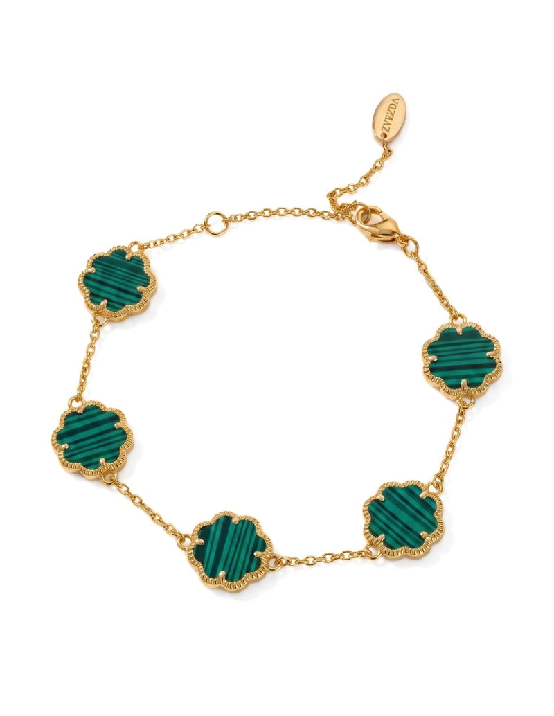 Pulsera De Mujer Chapa De Oro 18k Trébol - detalle
