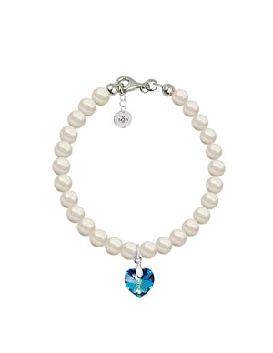 Pulsera de Mujer Perlas y Cristal Swarovski Plata.925