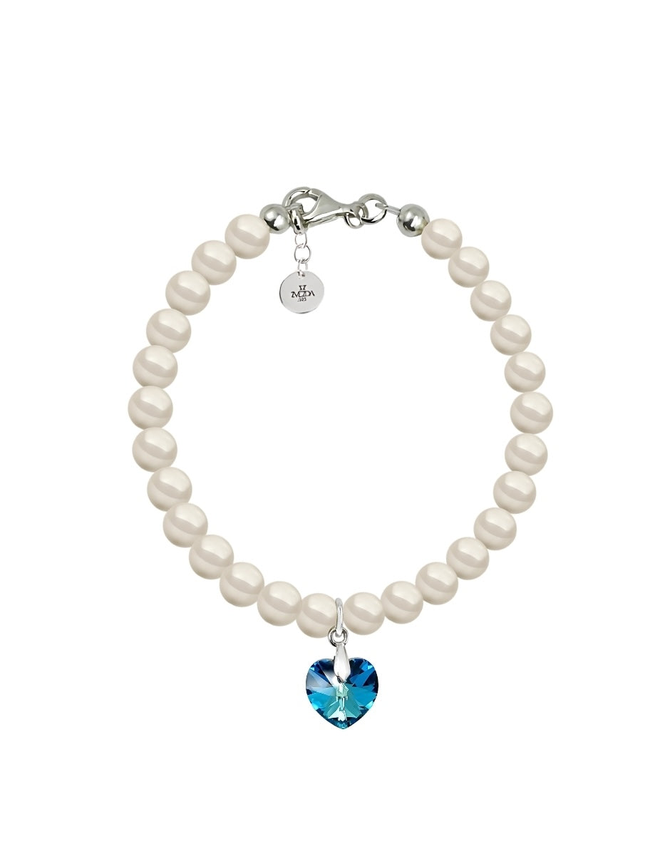 Pulsera de Mujer Perlas y Cristal Swarovski Plata.925