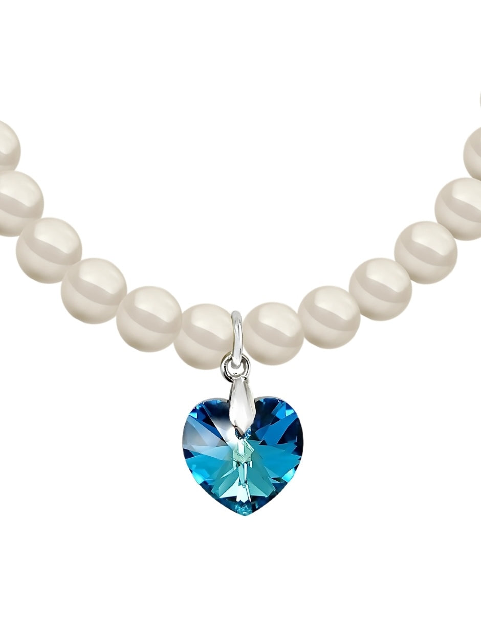 Pulsera de Mujer Perlas y Cristal Swarovski Plata.925