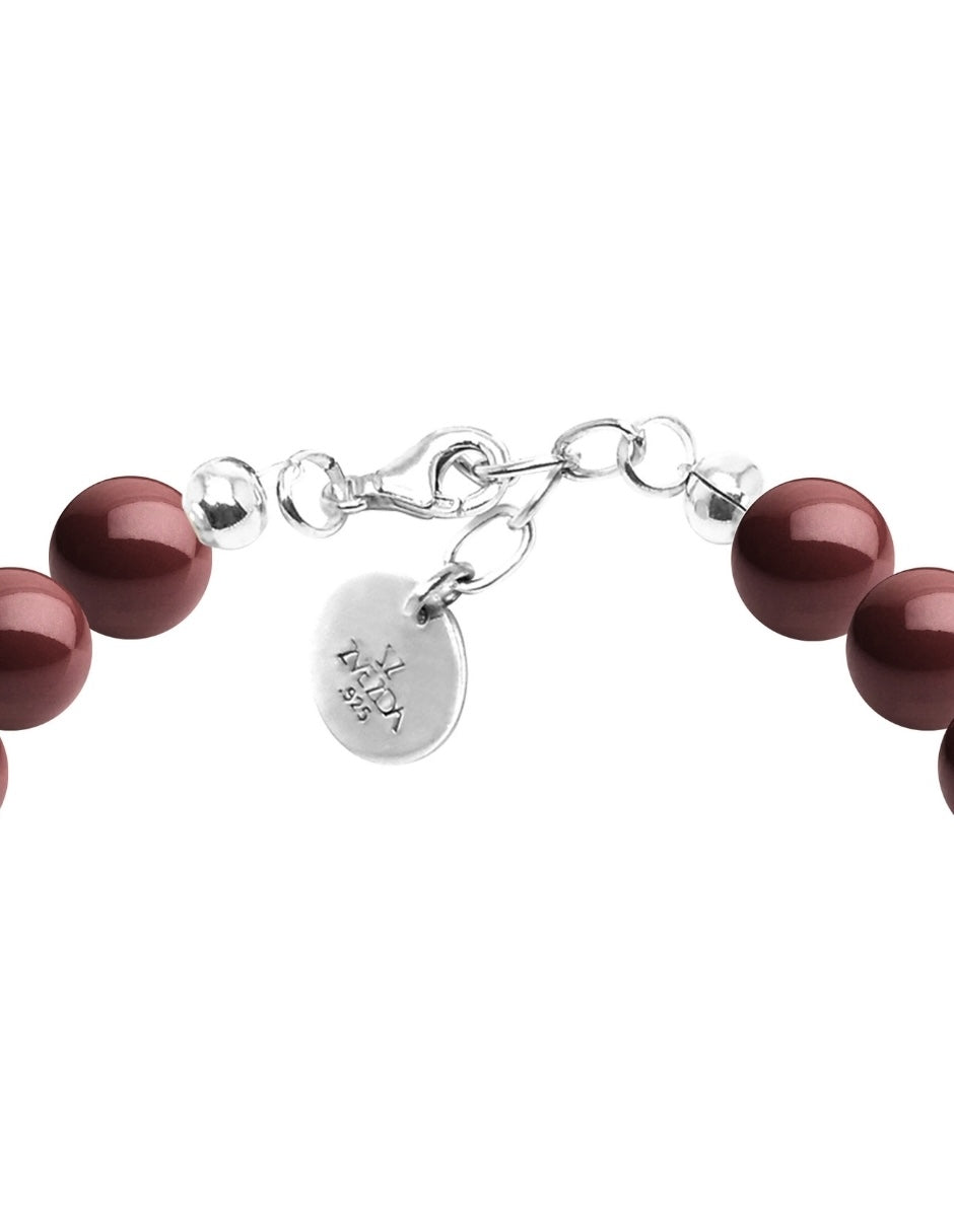 Pulsera de Mujer Perlas de cristal Swarovski Plata.925