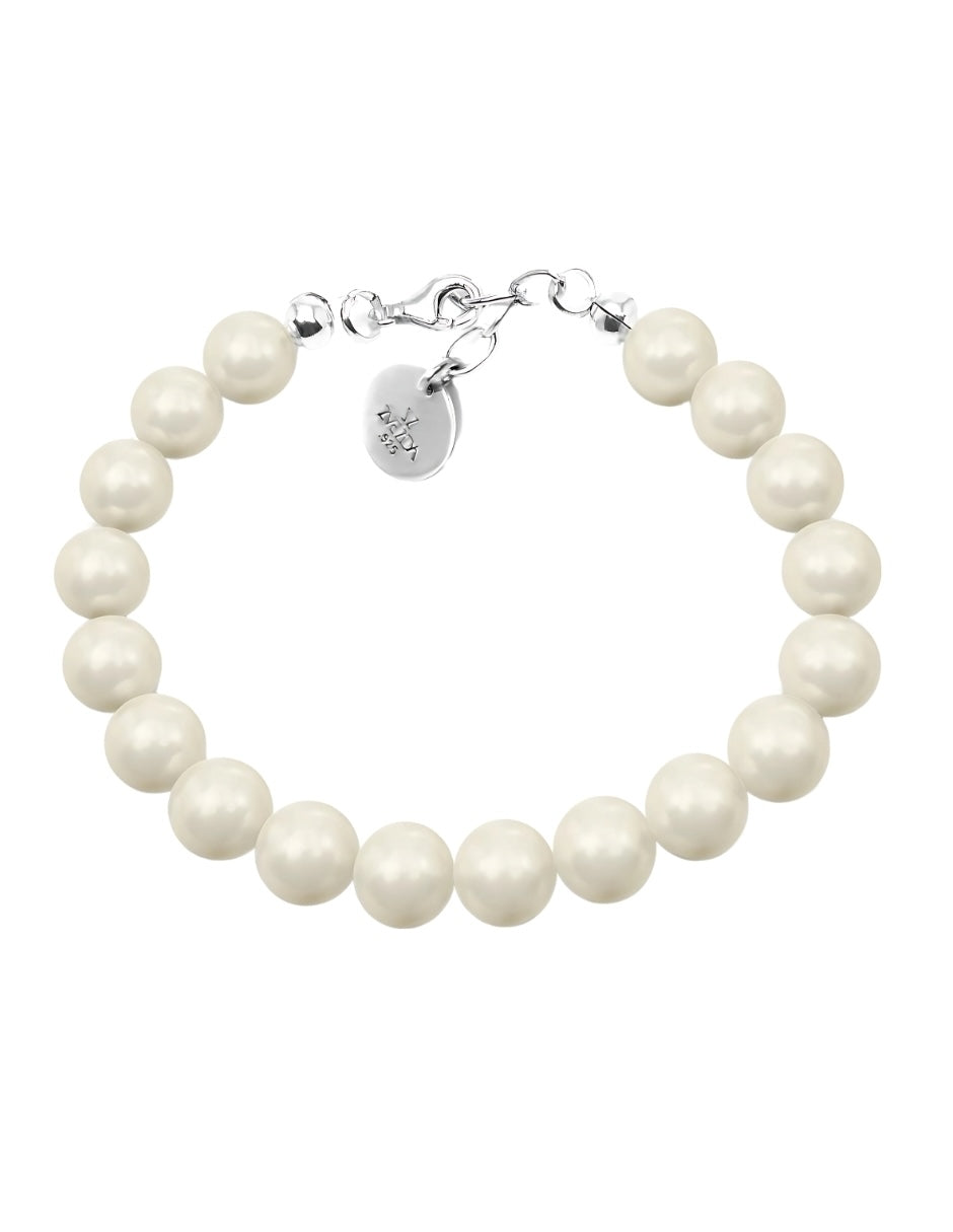 Pulsera de Mujer Perlas de cristal Swarovski Plata.925