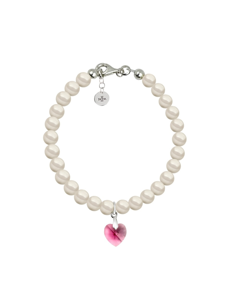 Pulsera de Mujer Perlas y Cristal Swarovski Plata.925