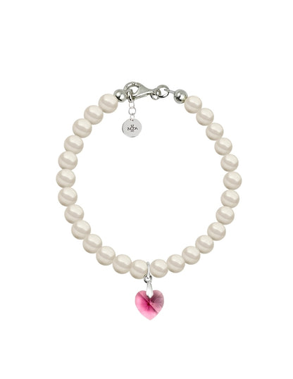 Pulsera de Mujer Perlas y Cristal Swarovski Plata.925