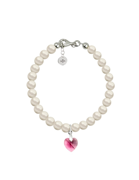Pulsera de Mujer Perlas y Cristal Swarovski Plata.925