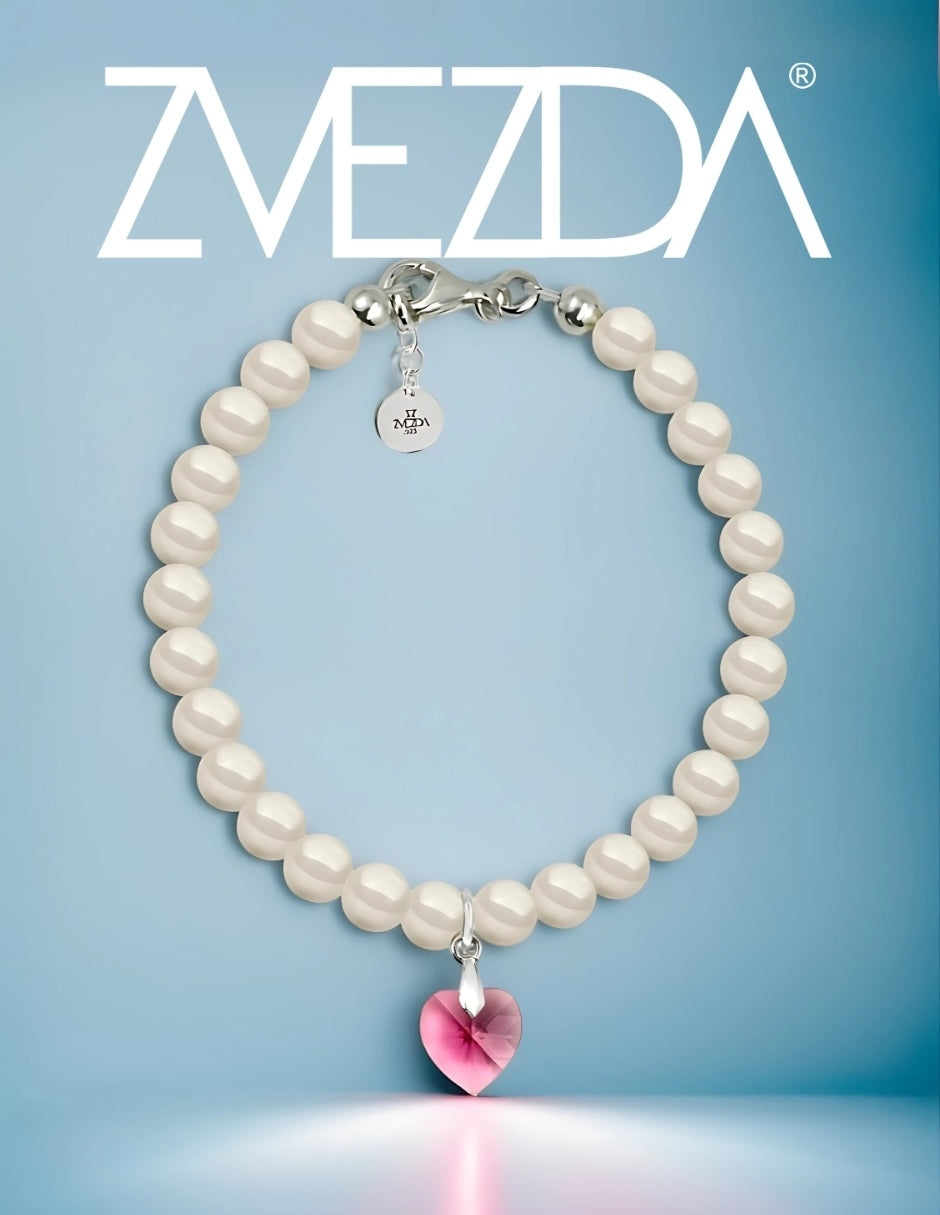 Pulsera de Mujer Perlas y Cristal Swarovski Plata.925