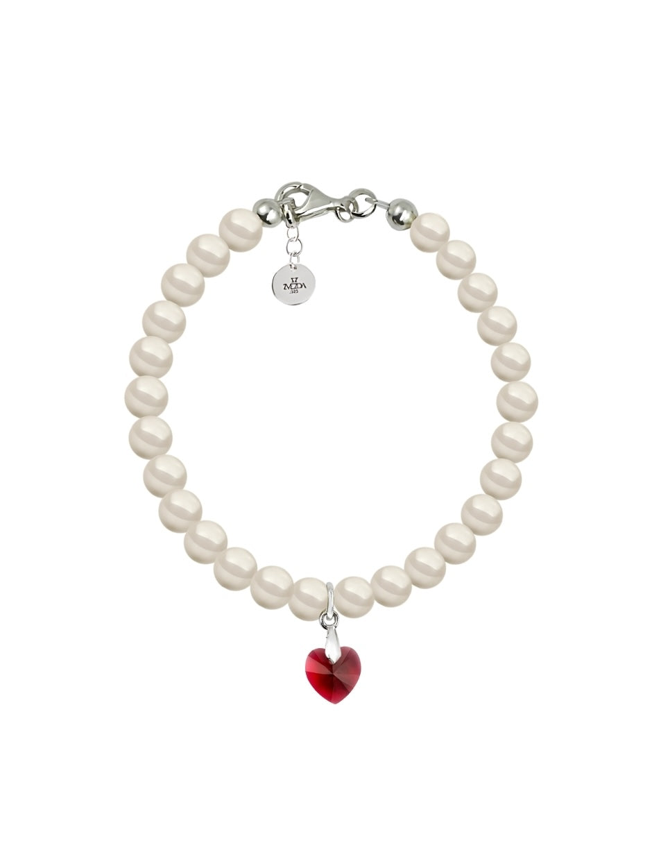 Pulsera de Mujer Perlas y Cristal Swarovski Plata.925