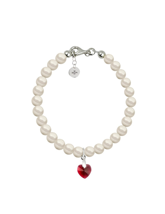 Pulsera de Mujer Perlas y Cristal Swarovski Plata.925
