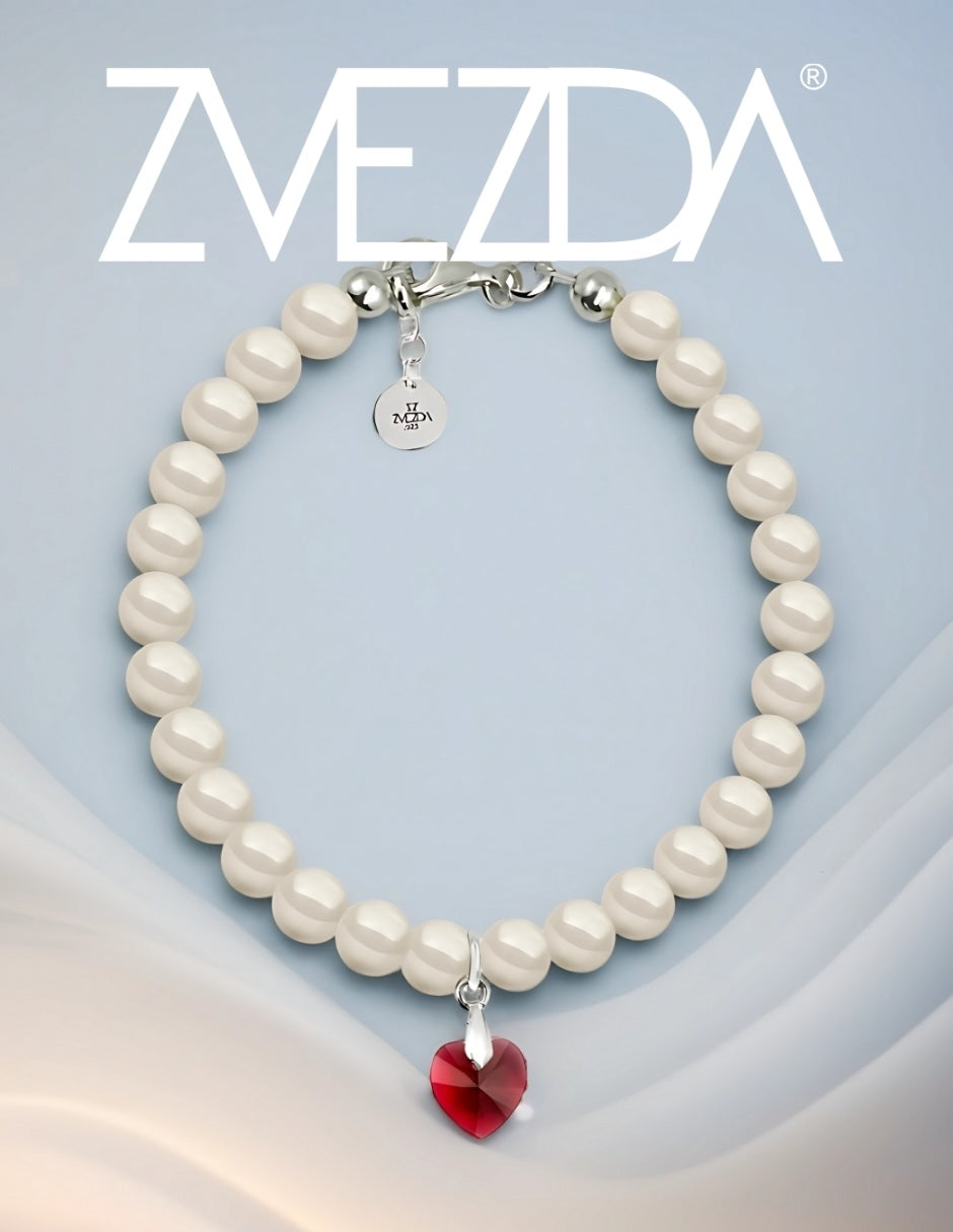 Pulsera de Mujer Perlas y Cristal Swarovski Plata.925