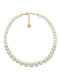 Collar de Mujer Perlas de Cristal Crecientes Chapa de Oro 18k