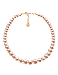 Collar de Mujer Perlas de Cristal Crecientes Chapa de Oro 18k