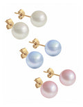 Juego de Broqueles de Perlas de Cristal Swarovski y Chapa de Oro de 18k