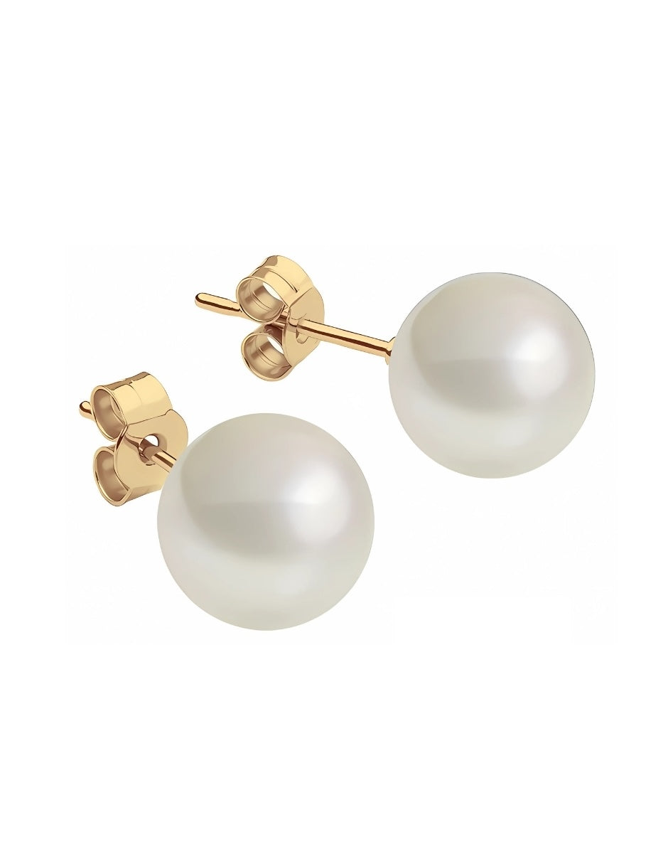 Juego de Broqueles de Perlas de Cristal Swarovski y Chapa de Oro de 18k