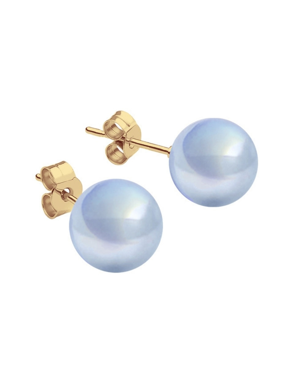 Juego de Broqueles de Perlas de Cristal Swarovski y Chapa de Oro de 18k